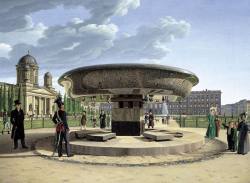 Biedermeierliche Genremalerei: Die Granitschale im Berliner Lustgarten von Johann Erdmann Hummel, 1831