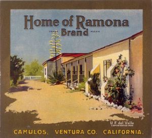 Citrus Label von Citrus Growers der  Ranch Camulos in Südkalifornien um 1900