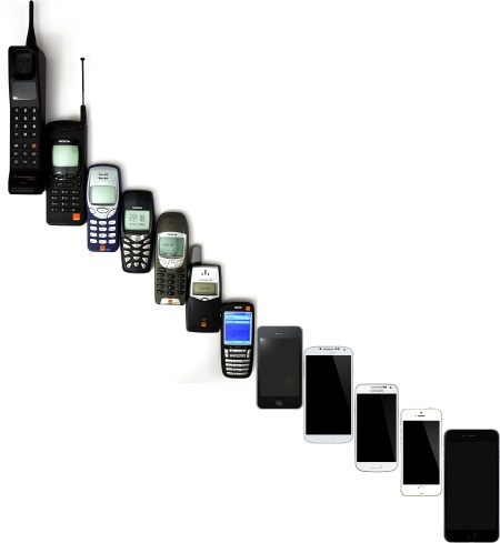 Entwicklung von Mobiltelefonen (1992 bis 2014)
