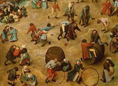 Die Kinderspiele auf einem Gemälde von Pieter Bruegel der Ältere aus dem Jahr 1560