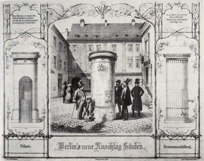 Die erste Berliner Litfaßsäule 1855