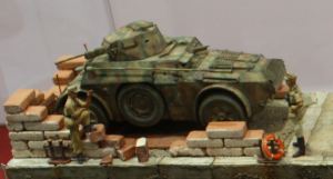 Modell eines Militärfahrzeugs