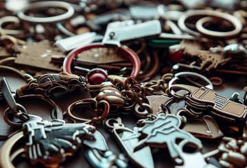 Eine Sammlung von Schlüsselanhängern