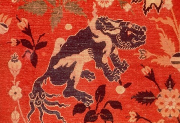 Wertvoller Chinesischer Seidenteppich aus dem 16. Jahrhundert mit Fabelwesen