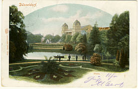 Düsseldorfer Park auf alter Ansichtskarte - 1901 verschickt