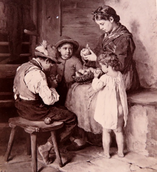 Bäuerliches Brauchtum auf einem Franz Defregger Gemälde