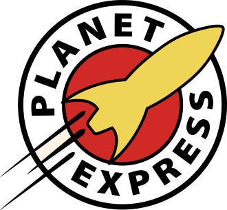 Logo des fiktiven Transportunternehmens Planet Express, bei dem die Futurama Hauptfiguren arbeiten