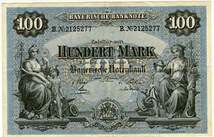 Hundert Mark der Bayerischen Notenbank von 1900