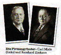 Die Firmengründer Carl Miele und Reinhard Zinkann