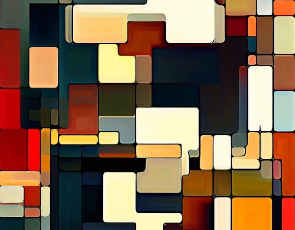 Von KI erzeugtes Gemälde im Stil von Piet Mondrian