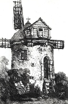 Eine Windmühle in Wales, Vereinigtes Königreich. 1815